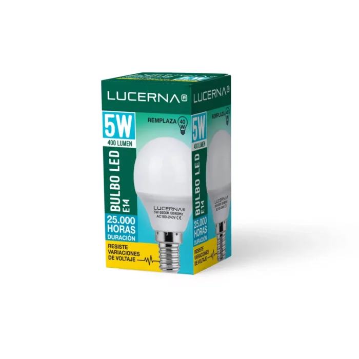 12 Pack Bombillo tipo Bulbo 5W, Rosca E14, 6500K, P45, Lucerna - Imagen 2