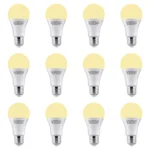 12 Pack Bombillo Bulbo A60, 12W, Rosca E27, 3K, Lucerna