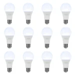 12 Pack Bombillo Bulbo A65, 15W, Rosca E27, 6500K, Lucerna