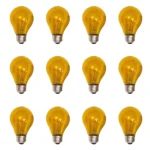 12 Pack Bombillo Incandescente, 25W, Rosca E27, Amarillo, General Electric