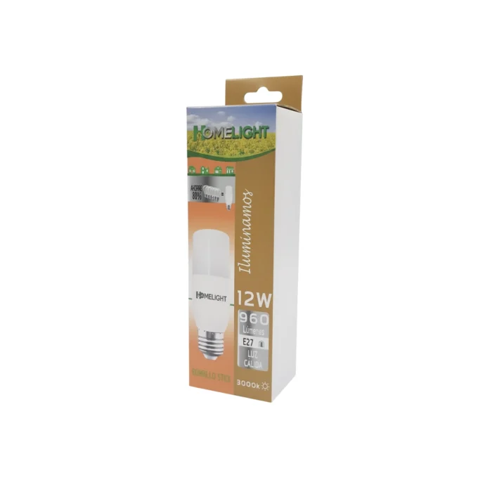 12 Pack Bombillo Tipo Stick, 12W, Rosca E27, 3000K, HomeLight - Imagen 3