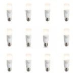 12 Pack Bombillo Tipo Stick, 9W, Rosca E27, 3000K, HomeLight