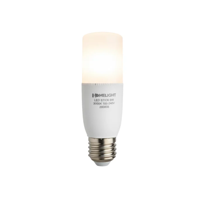 12 Pack Bombillo Tipo Stick, 9W, Rosca E27, 3000K, HomeLight - Imagen 2