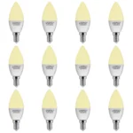 12 Pack Bombillo Tipo Vela, 6W, Rosca E14, 3000K, Lucerna