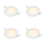 4 Pack Panel Empotrable Redondo 2,5″, 3W, 3000K, Luxolar