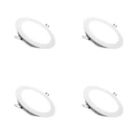 4 Pack Panel Empotrable Redondo 2,5″, 3W, 6000K, Pro-Energy