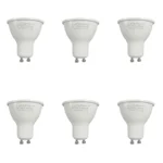 6 Pack Bombillo Dicroico GU10, 8W, 3000K, Lucerna