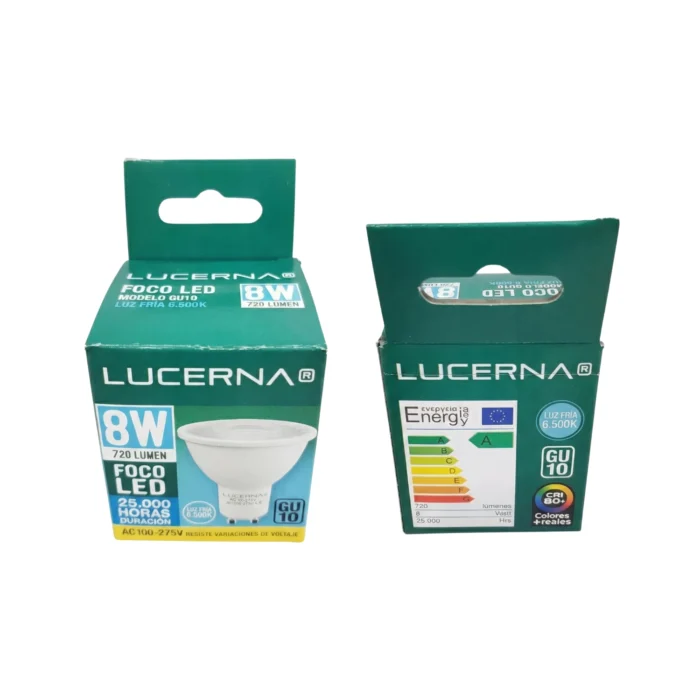 6 Pack Bombillo Dicroico GU10, 8W, 6500K, Lucerna - Imagen 3