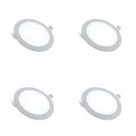 4 Pack Panel Empotrable Redondo 4", 6W, 6000K, SPINTRON