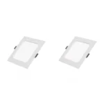 2 Pack Panel DOB Empotrable Cuadrado 6", 15W, 6500K, Compact Lumen, Lucerna