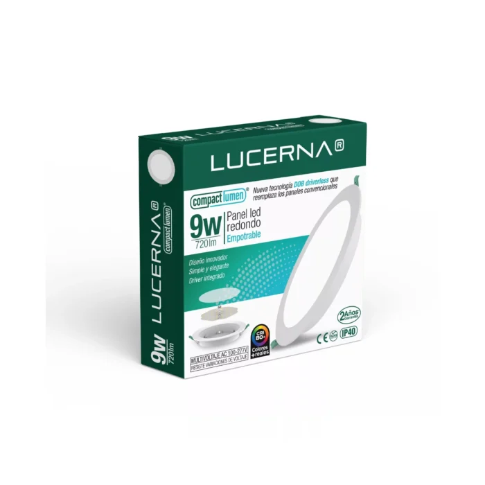 3 Pack Panel DOB Empotrable Redondo 5", 9W, 6500K, Compact Lumen, Lucerna - Imagen 5