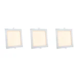 3 Pack Panel Empotrable Cuadrado 4", 6W, 3000K, Luxolar