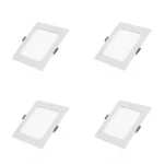 4 Pack Panel DOB Empotrable Cuadrado 4", 6W, 6500K, Compact Lumen, Lucerna