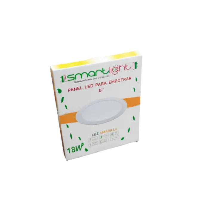 4 Pack Panel Empotrable Redondo 8", 18W, 3000K, Smartlight - Imagen 3