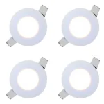 4 Pack Panel Empotrable Redondo 8", 18W, 3000K, Smartlight