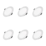 6 Pack Panel DOB Empotrable Redondo 3", 4W, 6500K, Compact Lumen, Lucerna