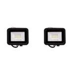2 Pack Reflector Compacto SMD Negro, 20W, 3000K, Lucerna