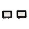 2 Pack Reflector Compacto SMD Negro, 30W, 3000K, Lucerna