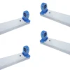 4 Pack Luminaria Comercial T8 120cm, Sencilla (1 Tubo), Hammer