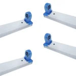 4 Pack Luminaria Comercial T8 120cm, Sencilla (1 Tubo), Hammer