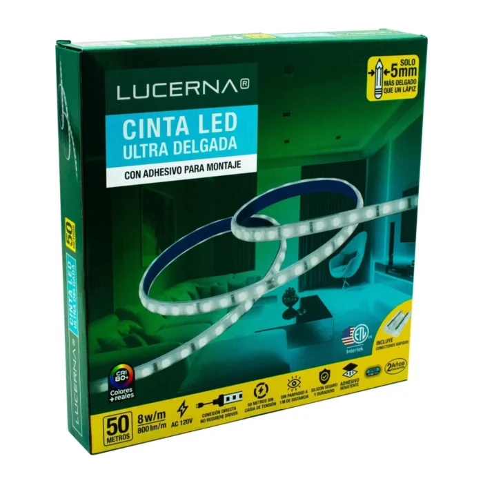 Cinta LED Adhesiva Ultradelgada, Rollo 50m, 4000K, Lucerna - Imagen 2