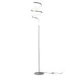 Lámpara Decorativa de Piso Plateada, 25W, 3 Tonos, Cobra, Lucerna