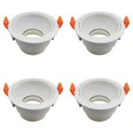4 Pack Aro Empotrable para Spot c/Sócate GU10, Blanco, Lucerna