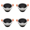 4 Pack Aro Empotrable para Spot c/Sócate GU10, Blanco/Negro, Lucerna