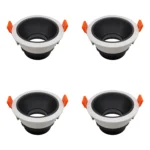 4 Pack Aro Empotrable para Spot c/Sócate GU10, Blanco/Negro, Lucerna