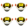 4 Pack Aro Empotrable para Spot c/Sócate GU10, Blanco/Oro, Lucerna