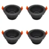 4 Pack Aro Empotrable para Spot c/Sócate GU10, Negro, Lucerna