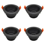 4 Pack Aro Empotrable para Spot c/Sócate GU10, Negro, Lucerna