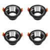 4 Pack Aro Empotrable para Spot c/Sócate GU10, Negro/Espejo, Lucerna