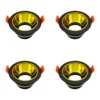 4 Pack Aro Empotrable para Spot c/Sócate GU10, Negro/Oro, Lucerna