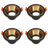 4 Pack Aro Empotrable para Spot c/Sócate GU10, Negro/Oro Rosa, Lucerna