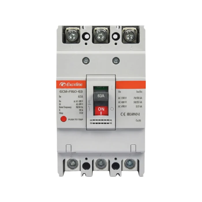 Breaker Caja Moldeada GCM-F160 3x63A 690V, Exceline - Imagen 2