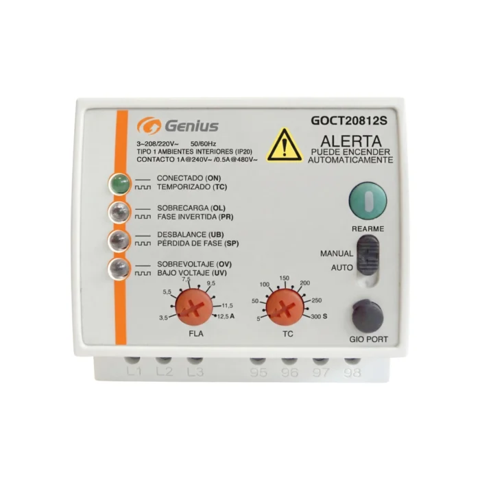Relé Protector de Motores 208/220V 3.5-12.5A, Genius by Exceline - Imagen 2