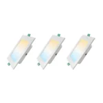 3 Pack Panel Empotrable Cuadrado 4", 6W, Tres Tonos, CompactLumen, Lucerna