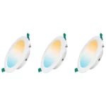 3 Pack Panel Empotrable Redondo 4", 6W, Tres Tonos, CompactLumen, Lucerna