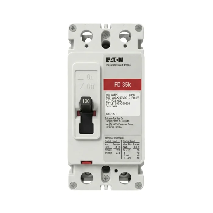 Breaker Caja Moldeada FD 2x100A, Eaton - Imagen 2