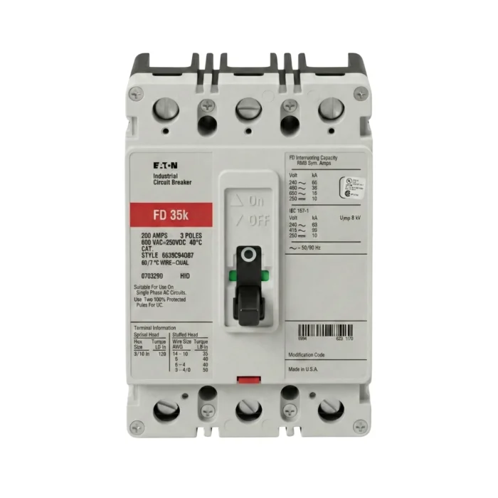Breaker Caja Moldeada FD 3x200A, Eaton - Imagen 2
