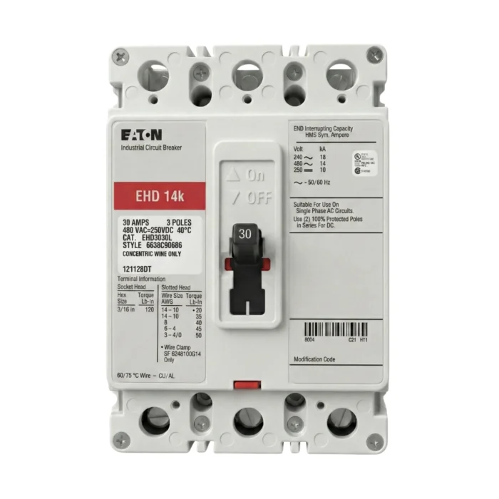 Breaker Caja Moldeada EHD 3x30A Eaton - Imagen 2