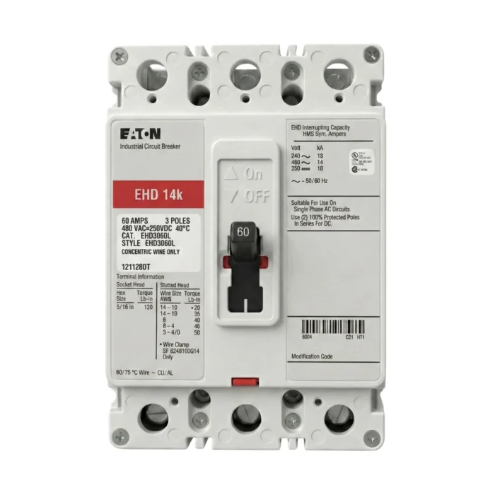 Breaker Caja Moldeada EHD 3x60A Eaton - Imagen 2