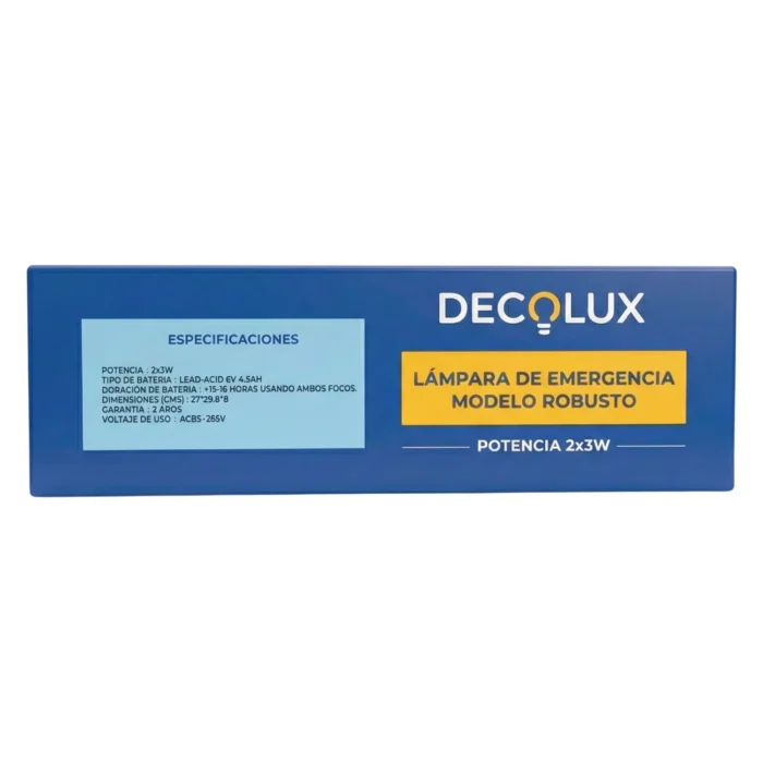 Lámpara de Emergencia Superficial 2x3W 6500K Decolux - Imagen 5