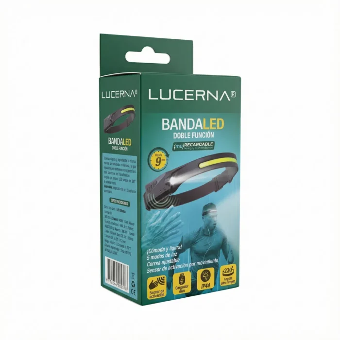 Banda LED para Frente, Recargable, Lucerna - Imagen 2