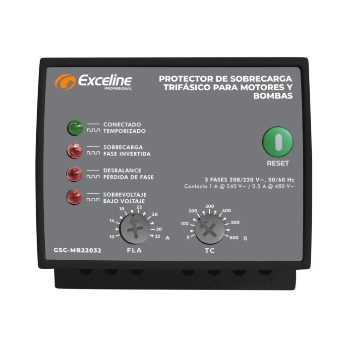 Protector de Sobrecarga Motores y Bombas, 220V, 10-32A, GSC-MB22032, Exceline - Imagen 2