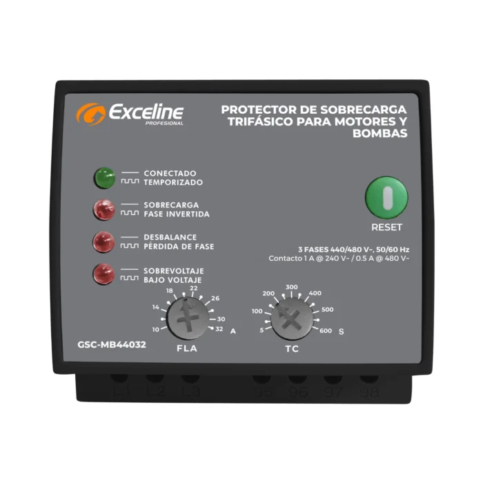 Protector de Sobrecarga Motores y Bombas, 440V, 10-32A, GSC-MB44032, Exceline - Imagen 2