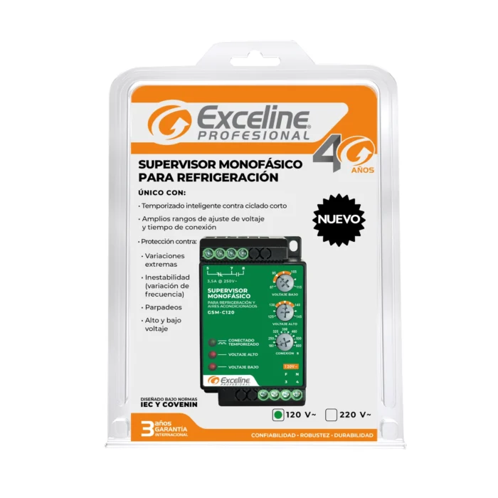 Supervisor Monofásico para AA, 120V, GSM-C120, Exceline - Imagen 3