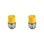 2 Pack Tomacorriente Aéreo Blindado, NEMA 5-15R, 18-12 AWG, 125V, Amarillo, Eaton