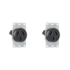 2 Pack Tomacorriente Industrial Superficial, NEMA 10-50R, 125/250V, Negro, Eaton